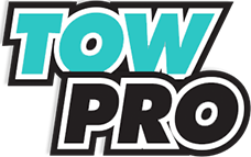 Tow Pro logo in blue and black