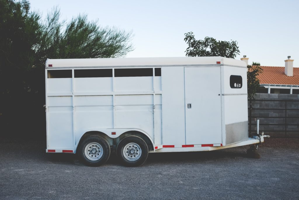 white horse trailer